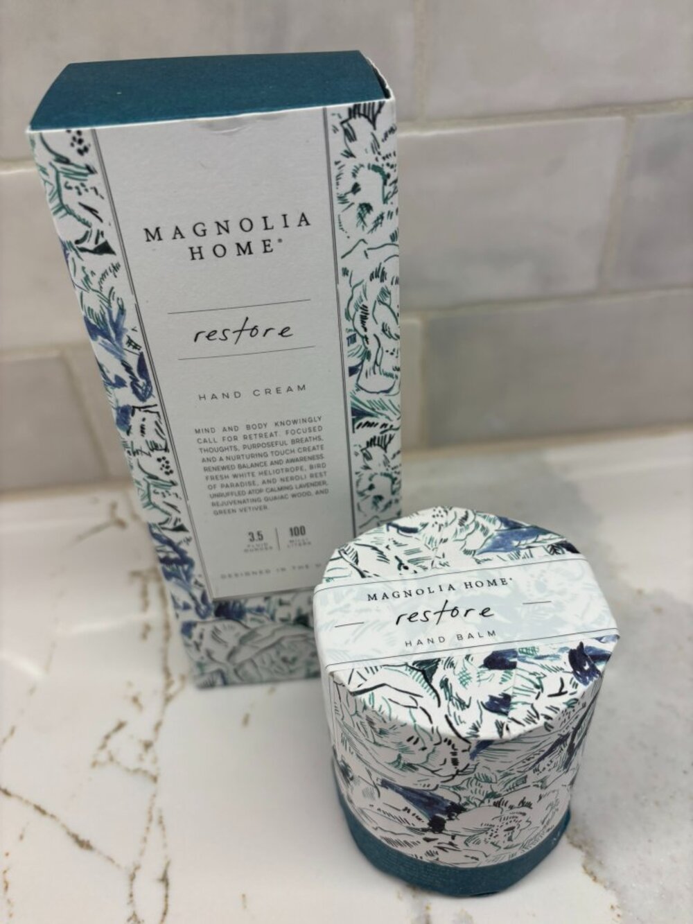 NWT Magnolia Home RESTORE Hand Balm & Hand Cream 2-PIECE SET Joanna Gaines